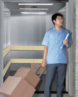 4000KG 2m / s ลิฟต์ขนส่งสินค้ากลางแจ้ง VVVF Inveter Machine Room