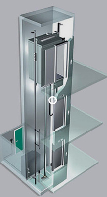 เครื่อง Roomless MRL ลิฟต์ไฮดรอลิก VVVF ไดรฟ์ 1000KG